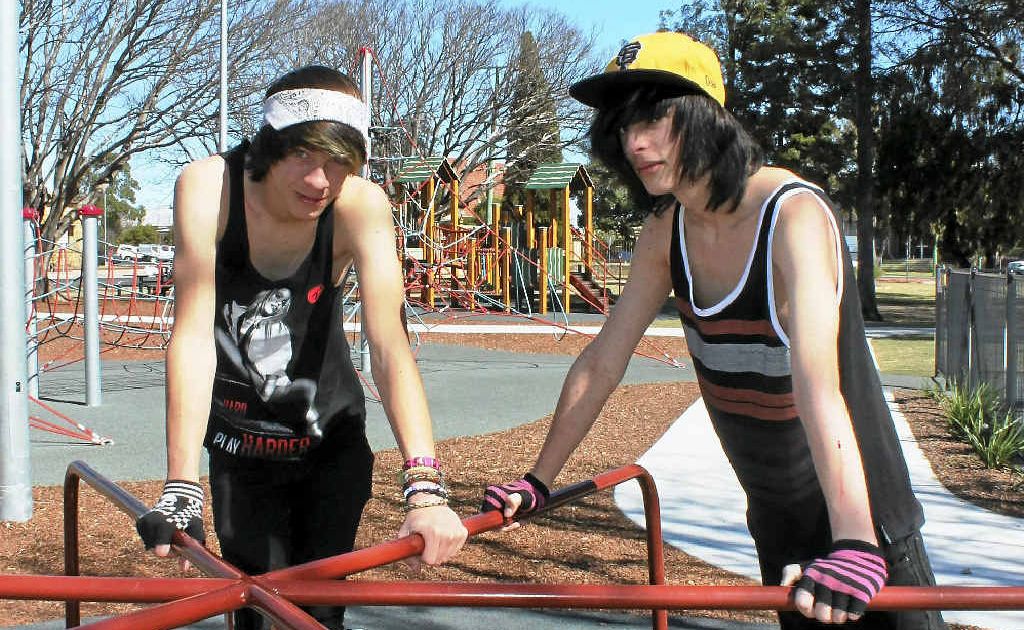 Toowoomba teens Brenton Potts and Matt Hamill say the proposed youth space in Leslie Park will help keep young people out of trouble. Toowoomba teens Brenton Potts and Matt Hamill say the proposed youth space in Leslie Park will help keep young people out of trouble.